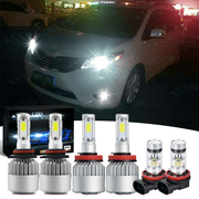MINI 9005+H11+H11 LED Headlight Kit Hi/Lo+Fog Bulbs for Toyota Sienna 2011-2018 